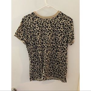 Cheetah Print Short Sleeve Top